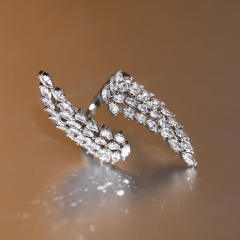 Luxury angel wing design full diamond rings