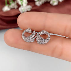 Luxury full diamond earrings swan earrings