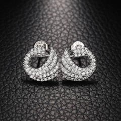 Luxury full diamond earrings swan earrings