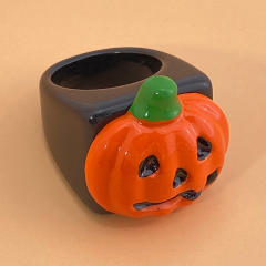 Halloween resin pumkin rings humor rings