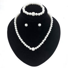 Simple pearl necklace set for wedding
