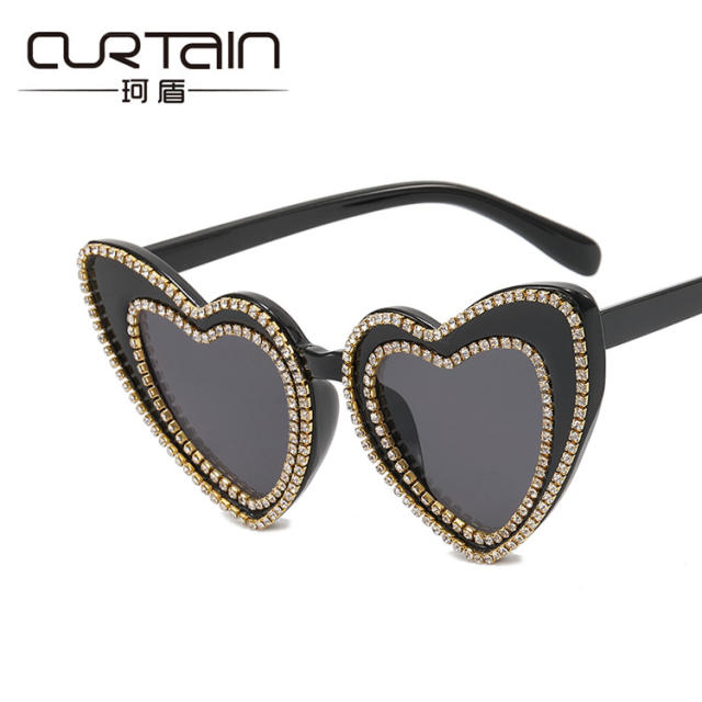 Diamond heart women sunglasses