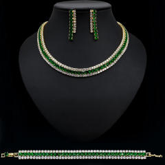 Pave setting diamond colorful necklace set