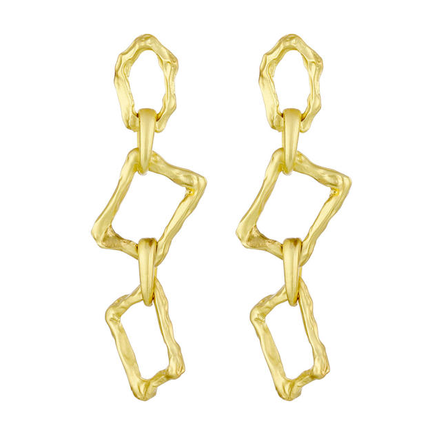 Geometric chain metal earrings