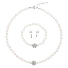 Simple pearl necklace set for wedding