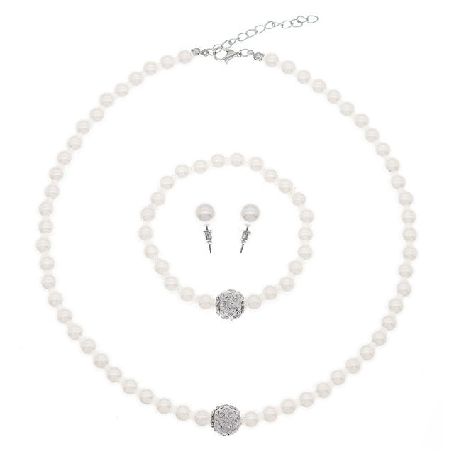 Simple pearl necklace set for wedding