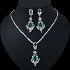 Luxury colorful diamond necklace set