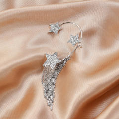 Diamond star long tassel ear wrap