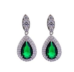 Delicate color cubic zircon drop diamond necklace set