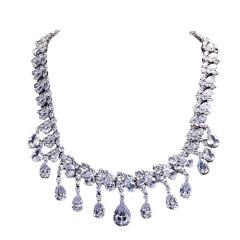 Occident fashion color cubic zircon drop diamond necklace set