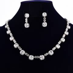 Luxury cubic zircon diamond necklace set wedding necklace