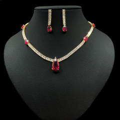 Occident fashion luxury pave setting cubic zircon necklace set