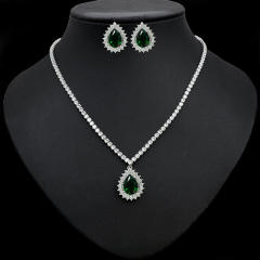 Korean fashion concise drop diamond necklace set