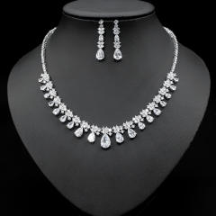 Elegant colorful cubic zircon diamond necklace set