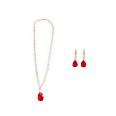Hiphop colorful cubic ziron wedding necklace set