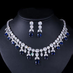 AAA luxury cubic zircon statement diamond necklace set
