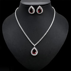 Korean fashion concise drop diamond necklace set