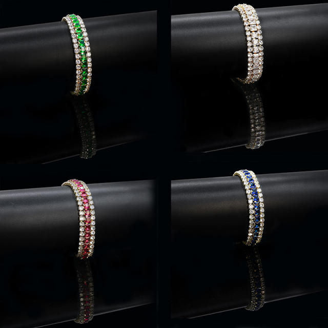 Pave setting diamond colorful necklace set