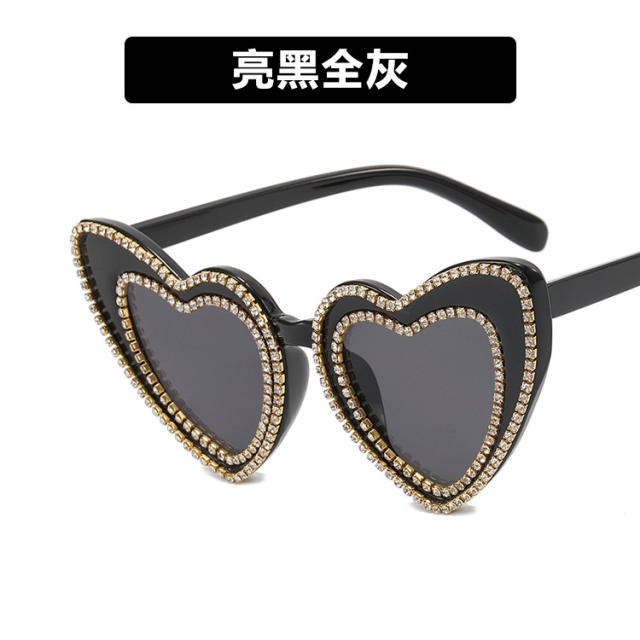 Diamond heart women sunglasses