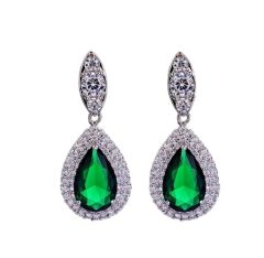 Delicate color cubic zircon drop diamond necklace set