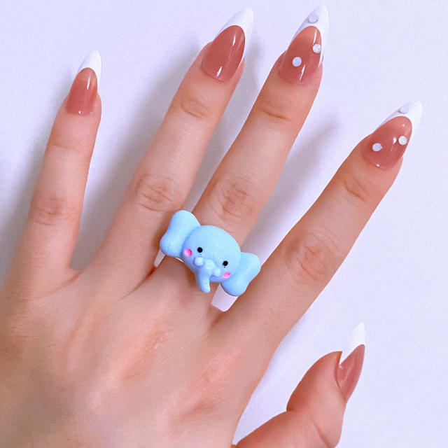 Cartoon animal bear sheep elephant transparent humor rings