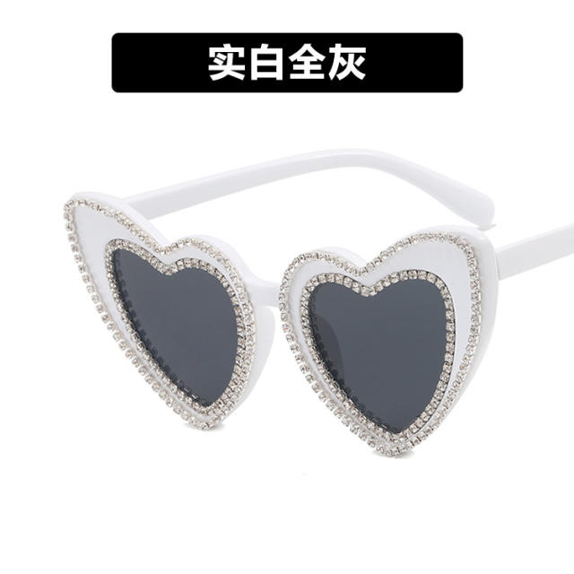 Diamond heart women sunglasses