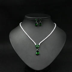 Luxury drop cubic zircon diamond necklace set