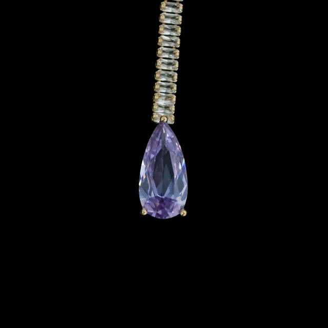 Delicate colorful cubic zircon diamond necklace set
