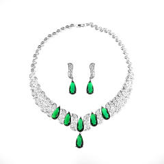 Luxury vintage pave setting diamond necklace set