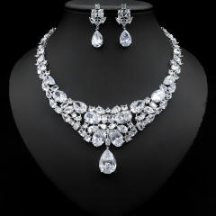 Occident fashion luxury colorful cubic zircon necklace set