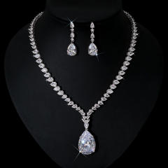 Hiphop colorful cubic ziron wedding necklace set
