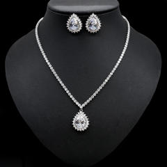 Korean fashion concise drop diamond necklace set