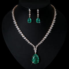 Hiphop colorful cubic ziron wedding necklace set