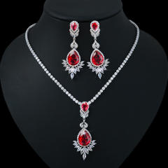 Luxury colorful diamond necklace set
