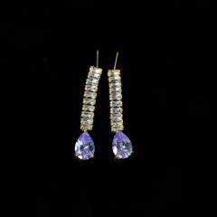 Delicate colorful cubic zircon diamond necklace set