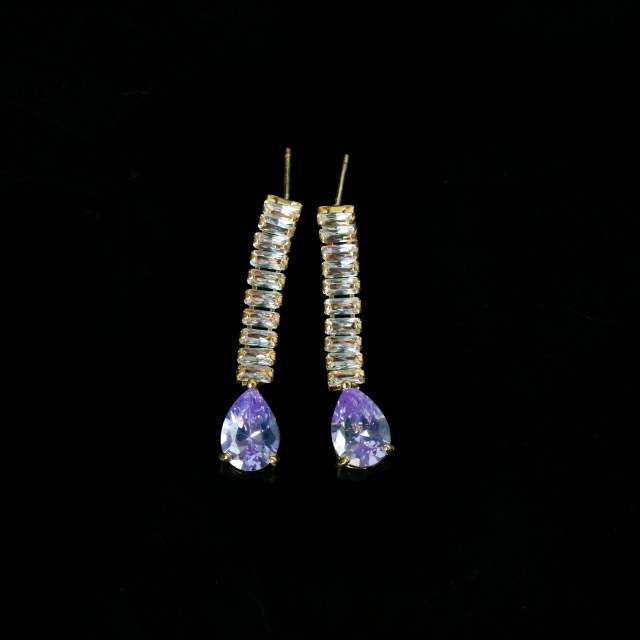 Delicate colorful cubic zircon diamond necklace set