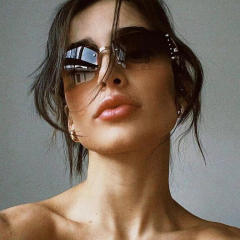 Y2K personality rimless sunglasses