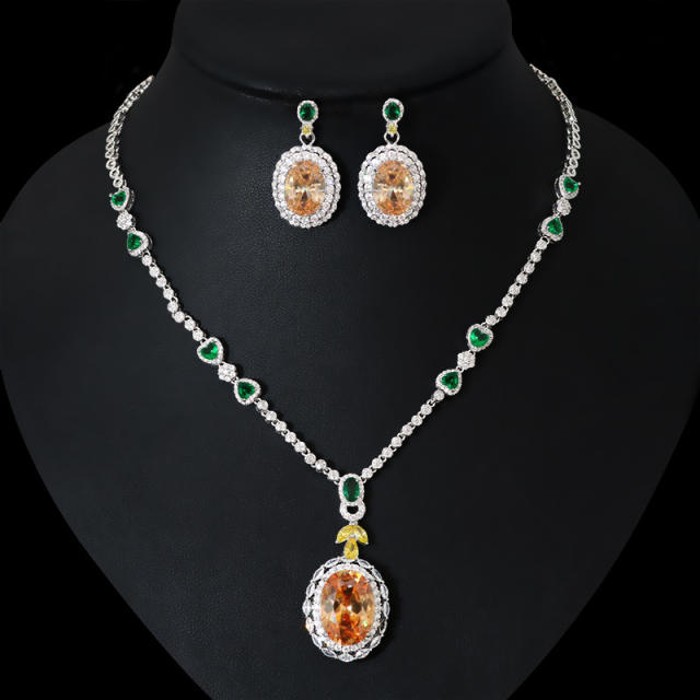 Occident fashion delicate diamond necklace set
