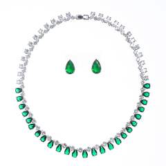 Luxury top quality cubic zircon diamond necklace set