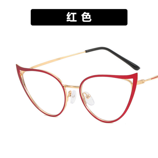 Cat eye shape colorful metal frame reading glasses