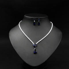 Luxury drop cubic zircon diamond necklace set