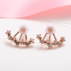 Korean fashion daisy flower jacket earrings