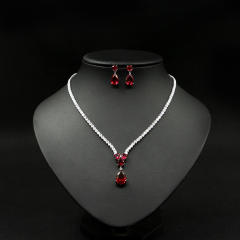 Luxury drop cubic zircon diamond necklace set