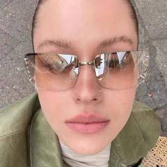 Y2K personality rimless sunglasses
