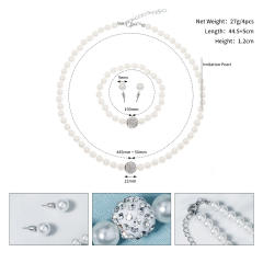 Simple pearl necklace set for wedding