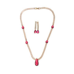 Occident fashion luxury pave setting cubic zircon necklace set