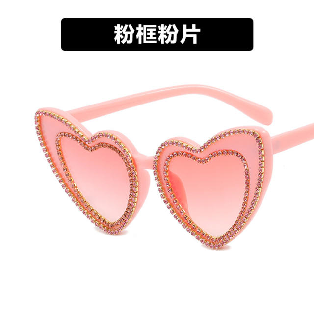 Diamond heart women sunglasses