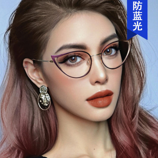 Cat eye shape colorful metal frame reading glasses