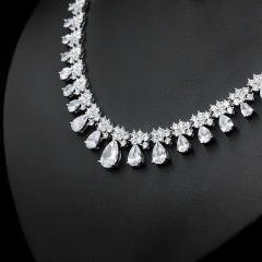 Elegant colorful cubic zircon diamond necklace set