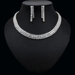Pave setting diamond colorful necklace set